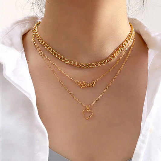 Love Heart Layered Necklace