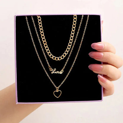 Love Heart Layered Necklace