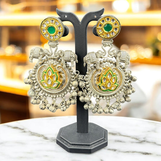 Oxidised Timeless Elegance Chandbali Earrings