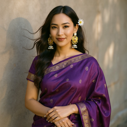 Parrot Dual Tone Pink Statement Jhumka Earrings