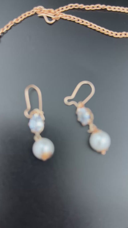 AD Rose Gold Mesh Tube Necklace Set