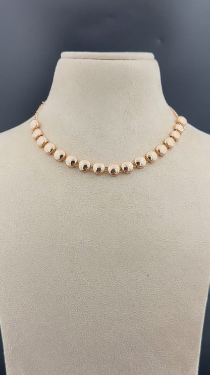 Glossy Beaded Charm Necklace Set
