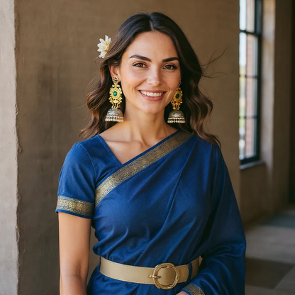 Royal Antique Dual Tone Temple Jhumka Earrings