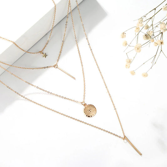 Twilight Tiers Multi Layered Pendant Necklace