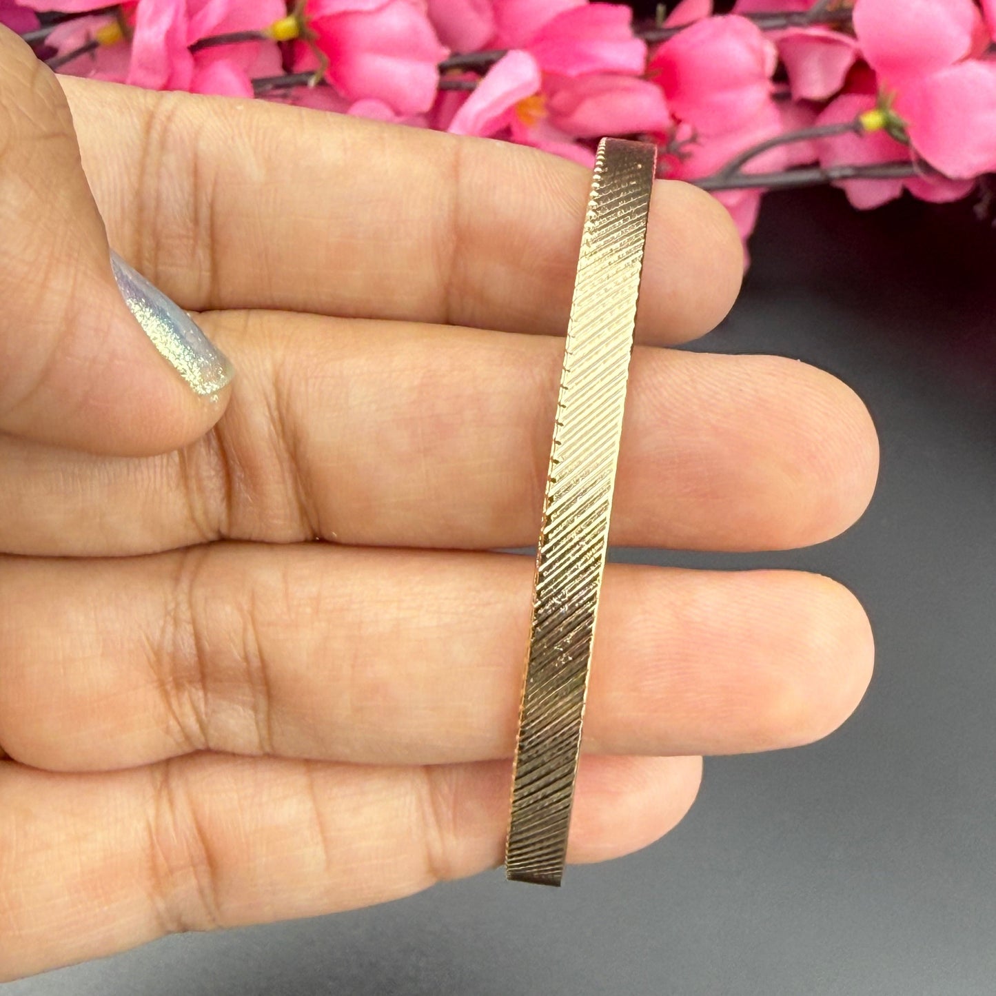 Textured Golden Cuff Bracelet