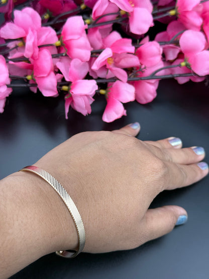 Textured Golden Cuff Bracelet